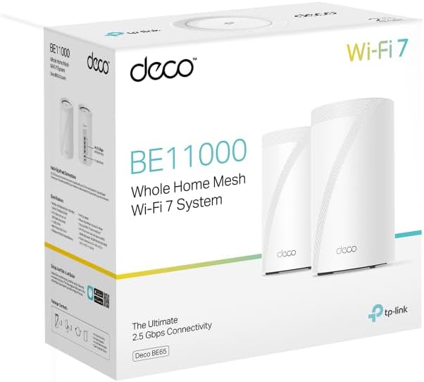 TP-Link Deco BE65 Wi-Fi 7 Mesh System BE9300 Tri-Band 9 Gbit/s WLAN