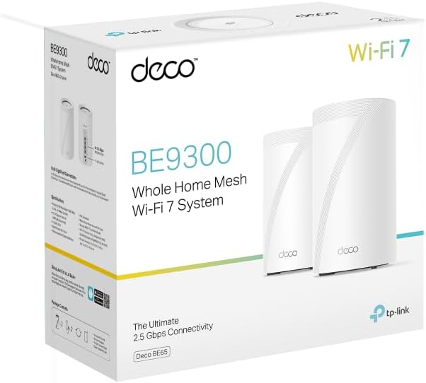 TP-Link Deco BE65 Wi-Fi 7 Mesh System BE9300 Tri-Band 9 Gbit/s WLAN