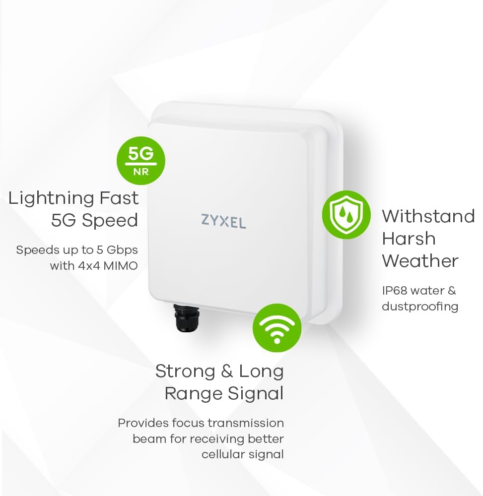 ZYXEL FWA710 5G Outdoor Router: 4,67 Gbit/s, PoE, Nebula Cloud, IP68
