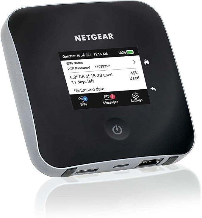 NETGEAR Nighthawk M2 Mobiler 4G LTE WLAN Router Hotspot für 20 Geräte SIM-Karte