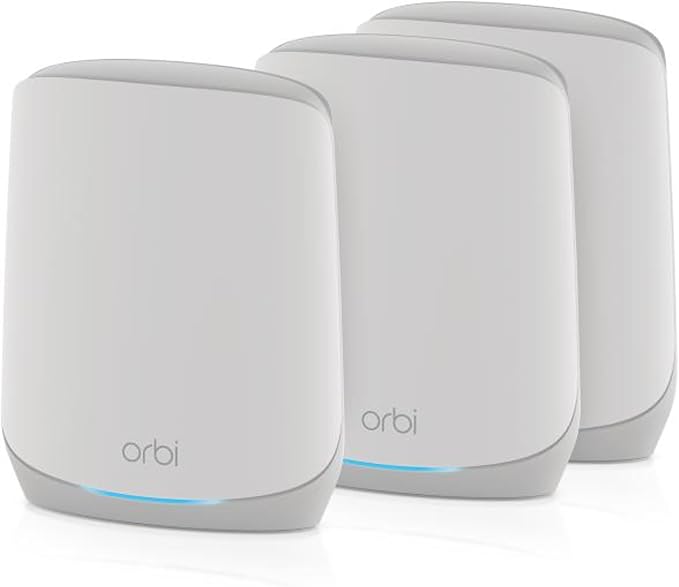 NETGEAR Orbi RBK763S WiFi 6 Mesh System AX5400 – Router mit 2 Satelliten für 525m² Abdeckung