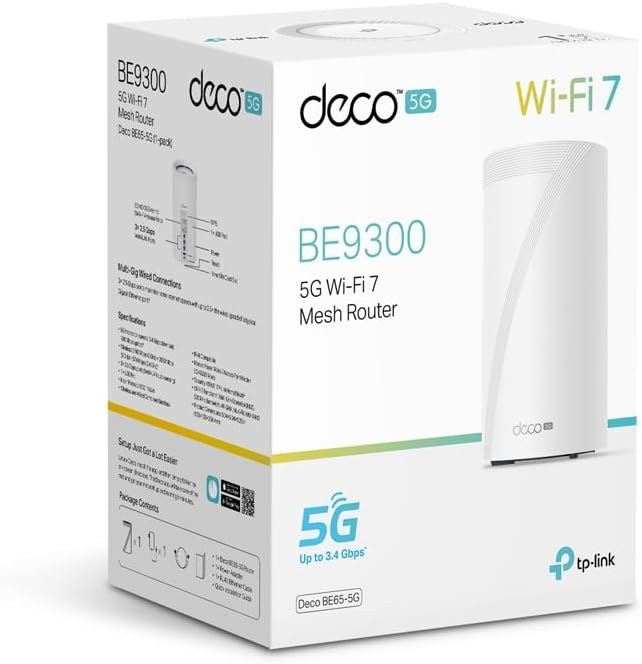 TP-Link Deco BE65-5G LTE WLAN Router: Tri-Band WiFi 7 Mesh, 5G SIM-Karte