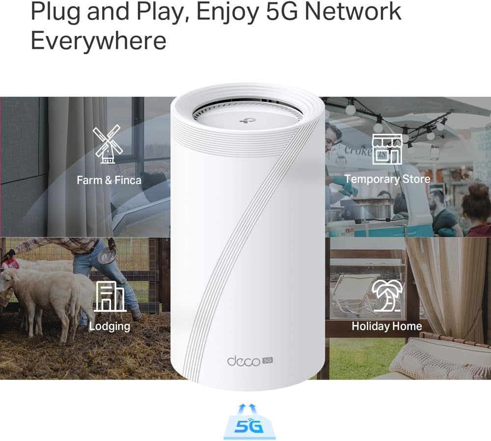 TP-Link Deco BE65-5G LTE WLAN Router: Tri-Band WiFi 7 Mesh, 5G SIM-Karte
