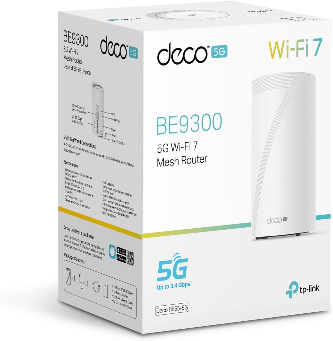 TP-Link Deco BE65-5G LTE WLAN Router: Tri-Band WiFi 7 Mesh, 5G SIM-Karte