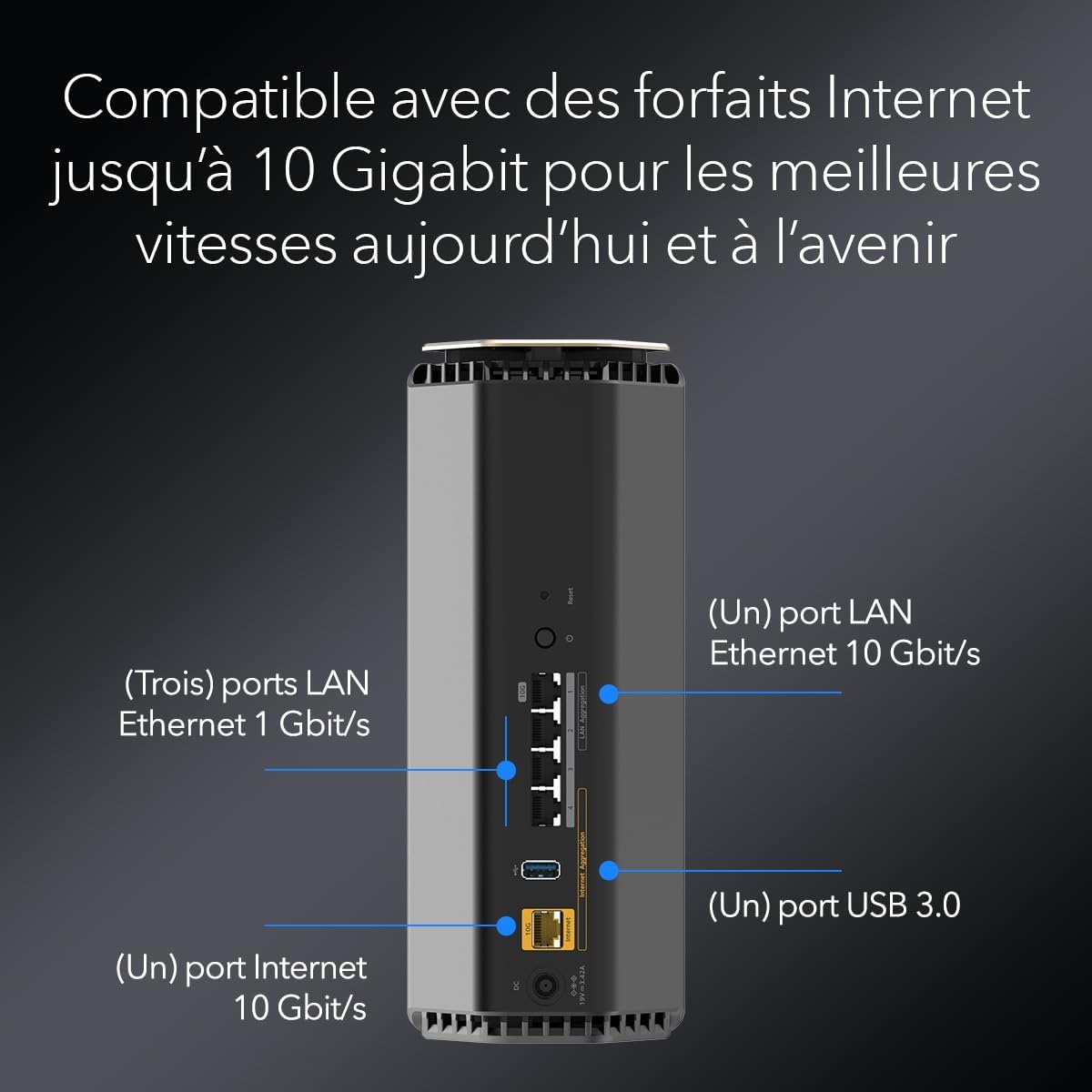 NETGEAR Nighthawk RS600 Tri-Band WiFi 7 Router Ultraschnell 18 Gbit/s Heimnetzwerk Gaming Streaming