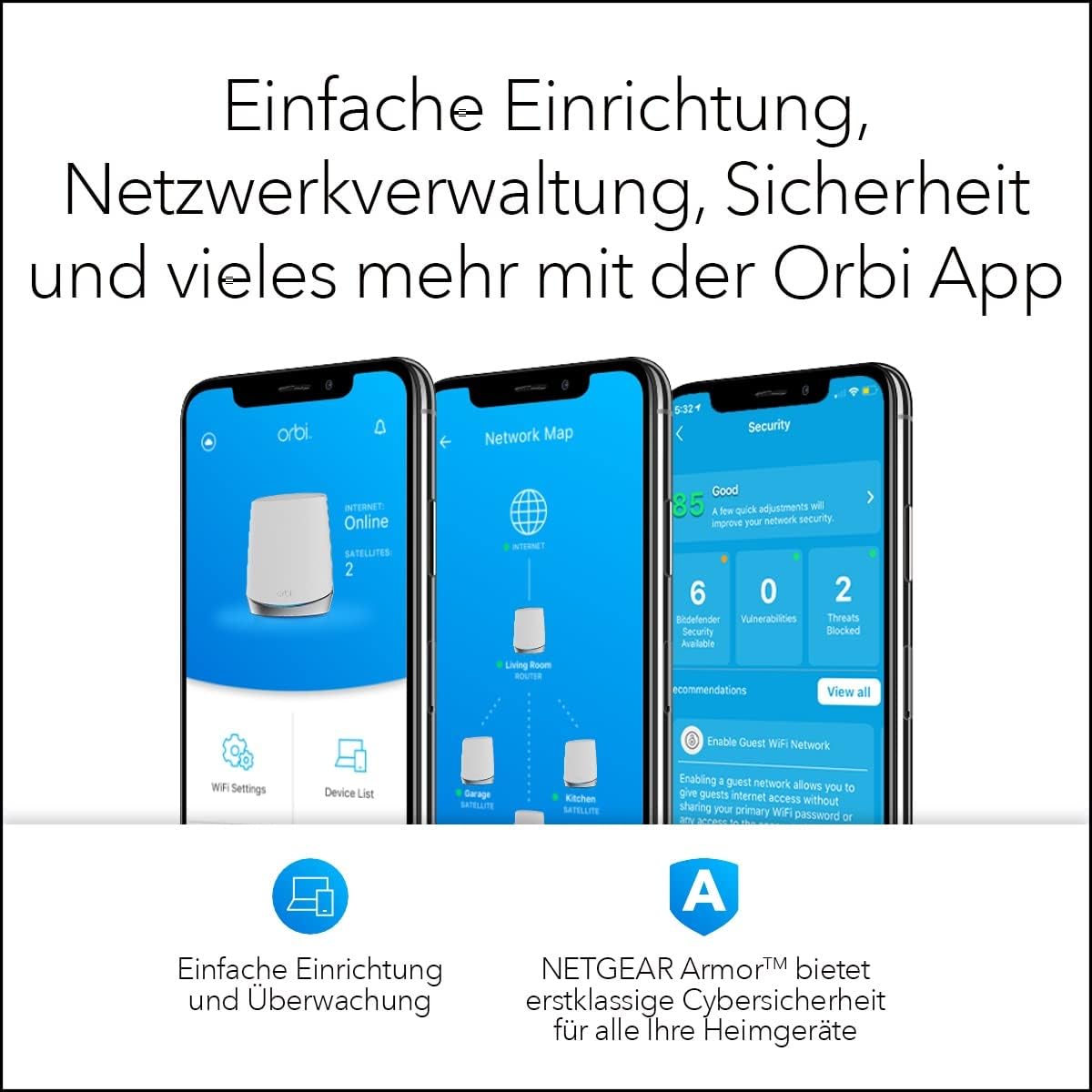 NETGEAR Orbi NBK752 5G LTE WiFi 6 Mesh System – AX4200 Tri-Band WLAN Router für Zuhause