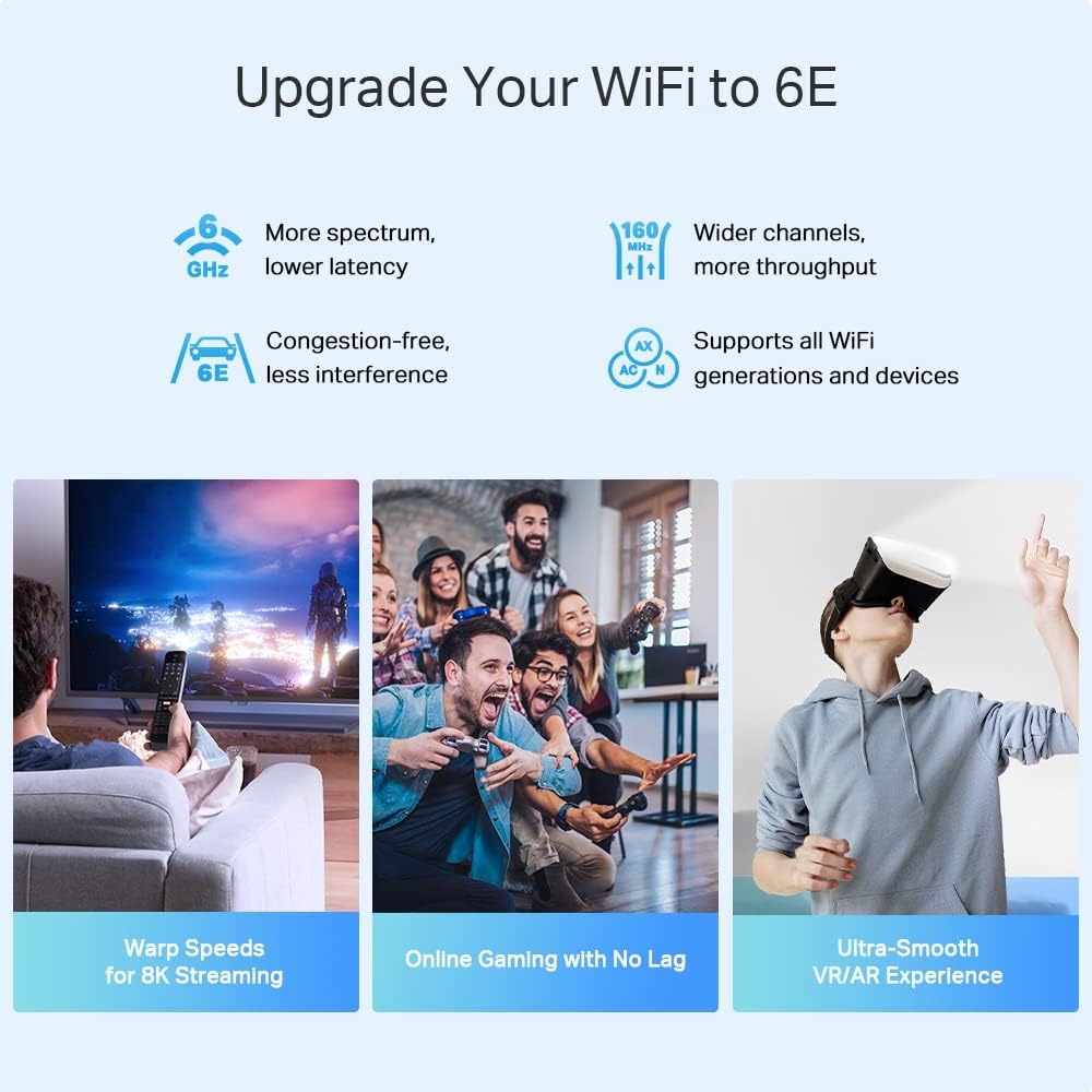TP-Link Deco XE75 Pro Mesh WLAN 3er-Set – Wi-Fi 6E AXE5400 Tri-Band Router, 2.5G Port