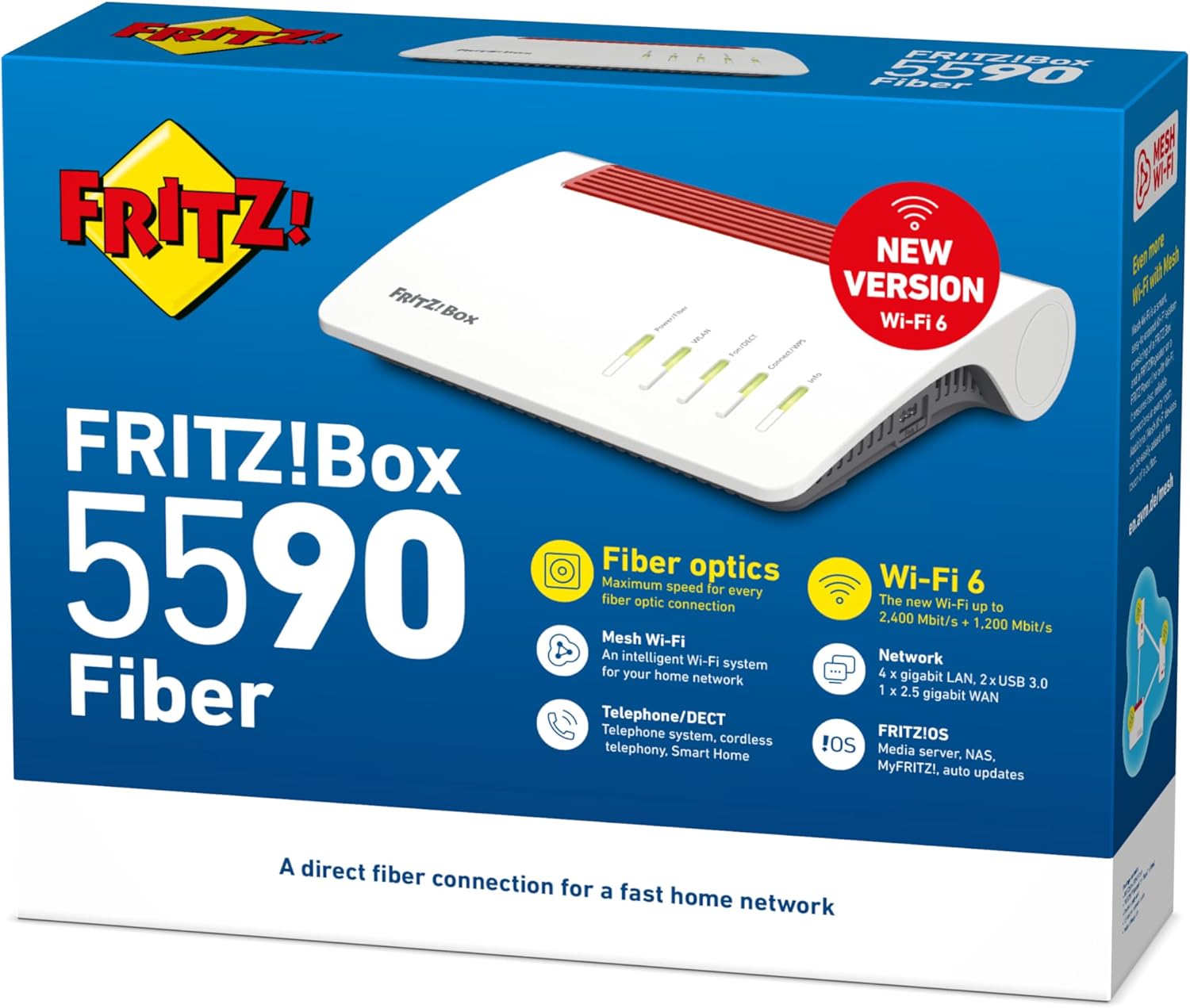 AVM FRITZ!Box 5590 Fiber XGS-PON Wi-Fi 6 Router – Highspeed Glasfaser für Zuhause