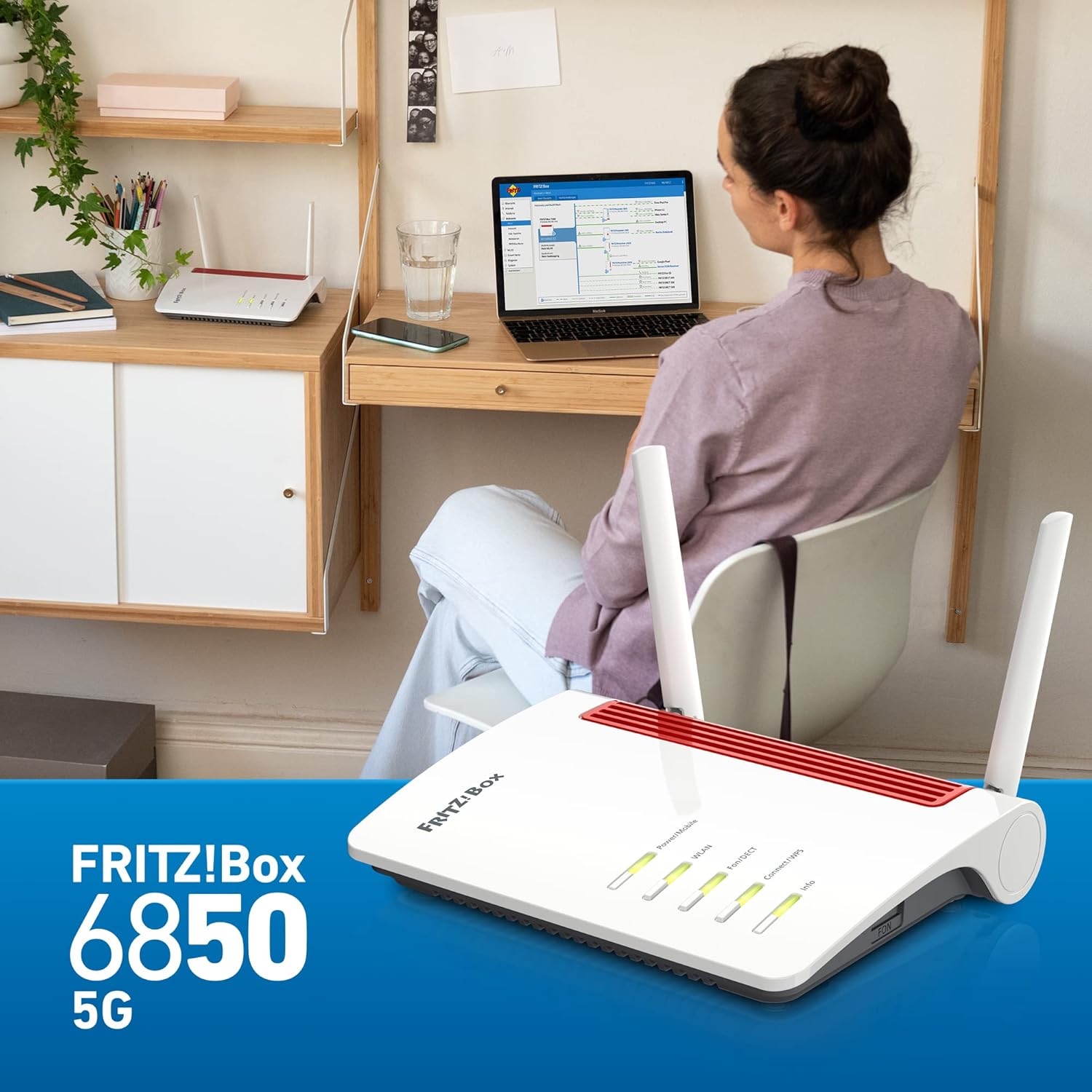 FRITZ!Box 6850 5G International: High-Speed Mobilfunk-Router mit WLAN, DECT & Gigabit-LAN