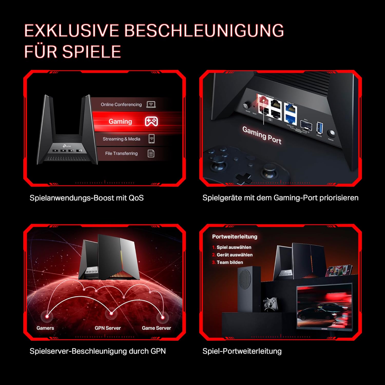 TP-Link Archer GE800 Tri-Band Wi-Fi 7 Gaming Router für Ultimative Geschwindigkeit