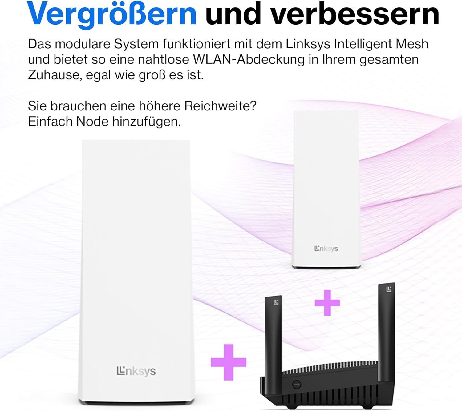 Linksys Velop AC6600 Tri-Band Mesh WLAN System 3er-Pack für 4+ Schlafzimmer