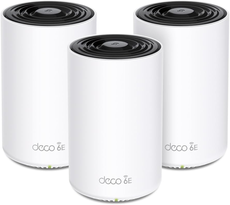 TP-Link Deco XE75 Pro Mesh WLAN 3er-Set – Wi-Fi 6E AXE5400 Tri-Band Router, 2.5G Port