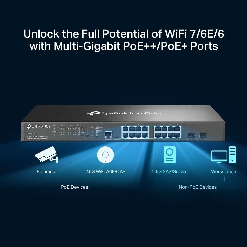TP-Link Omada SG3218XP-M2 16-Port 2.5G PoE+ L2+ Managed Netzwerk Switch