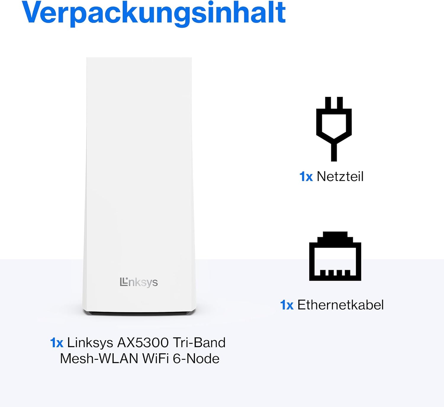Linksys Velop MX5300 Tri-Band Mesh-WiFi 6 AX5300: WLAN für Zuhause, 260m² Abdeckung
