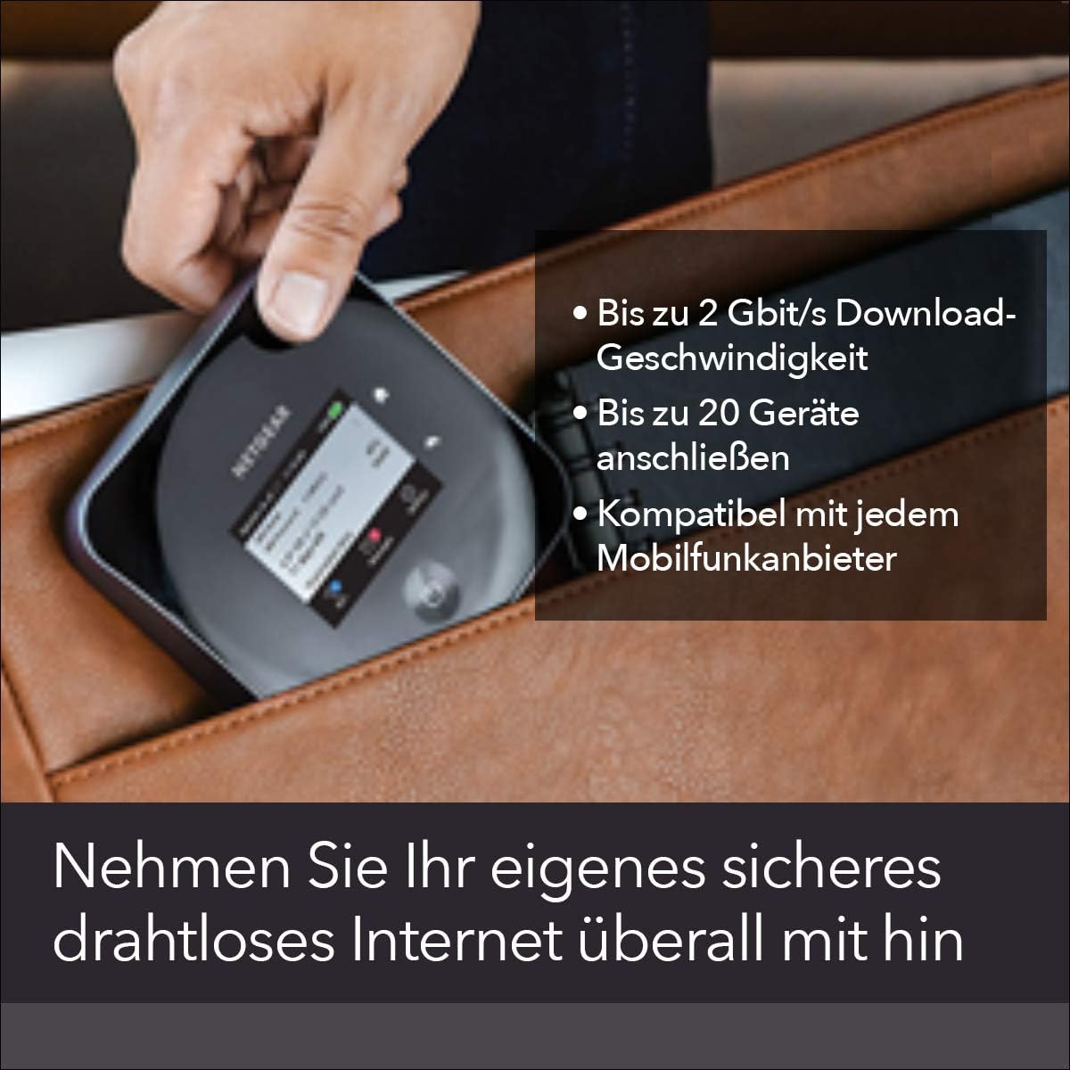 NETGEAR Nighthawk M2 Mobiler 4G LTE WLAN Router Hotspot für 20 Geräte SIM-Karte