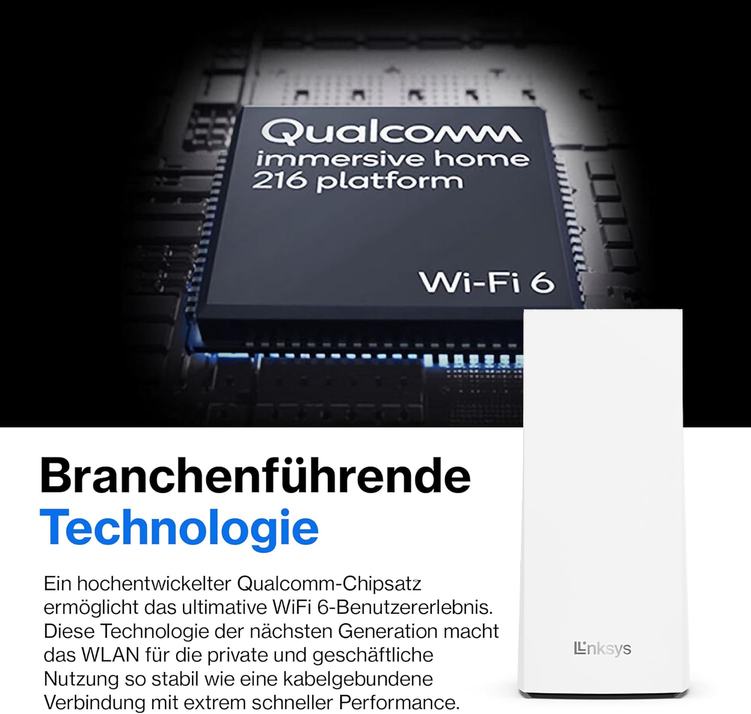 Linksys Velop MX5300 Tri-Band Mesh-WiFi 6 AX5300: WLAN für Zuhause, 260m² Abdeckung