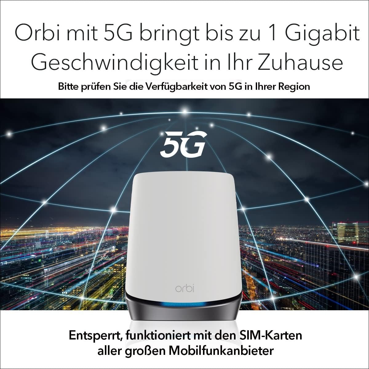 NETGEAR Orbi NBK752 5G LTE WiFi 6 Mesh System – AX4200 Tri-Band WLAN Router für Zuhause