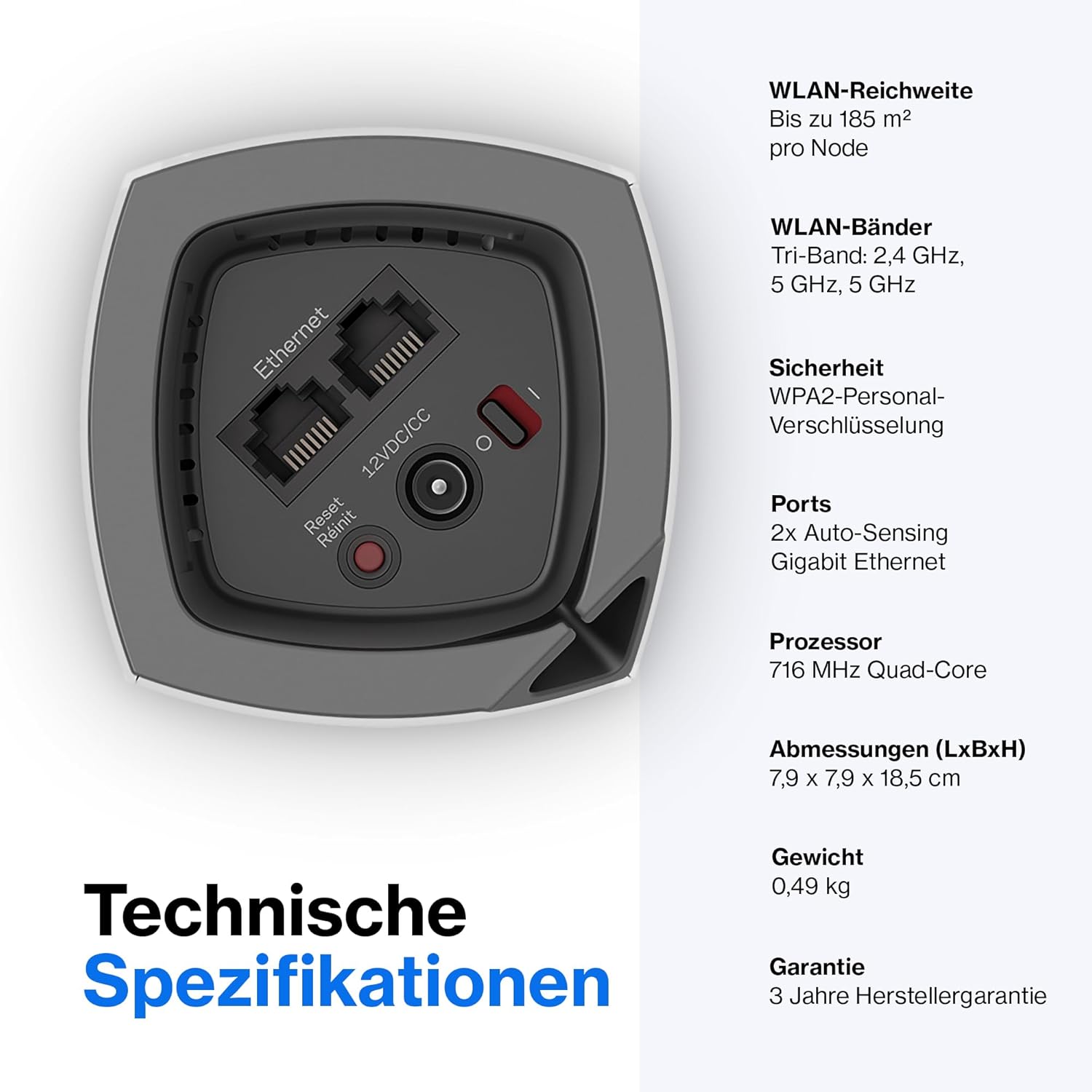 Linksys Velop AC6600 Tri-Band Mesh WLAN System 3er-Pack für 4+ Schlafzimmer