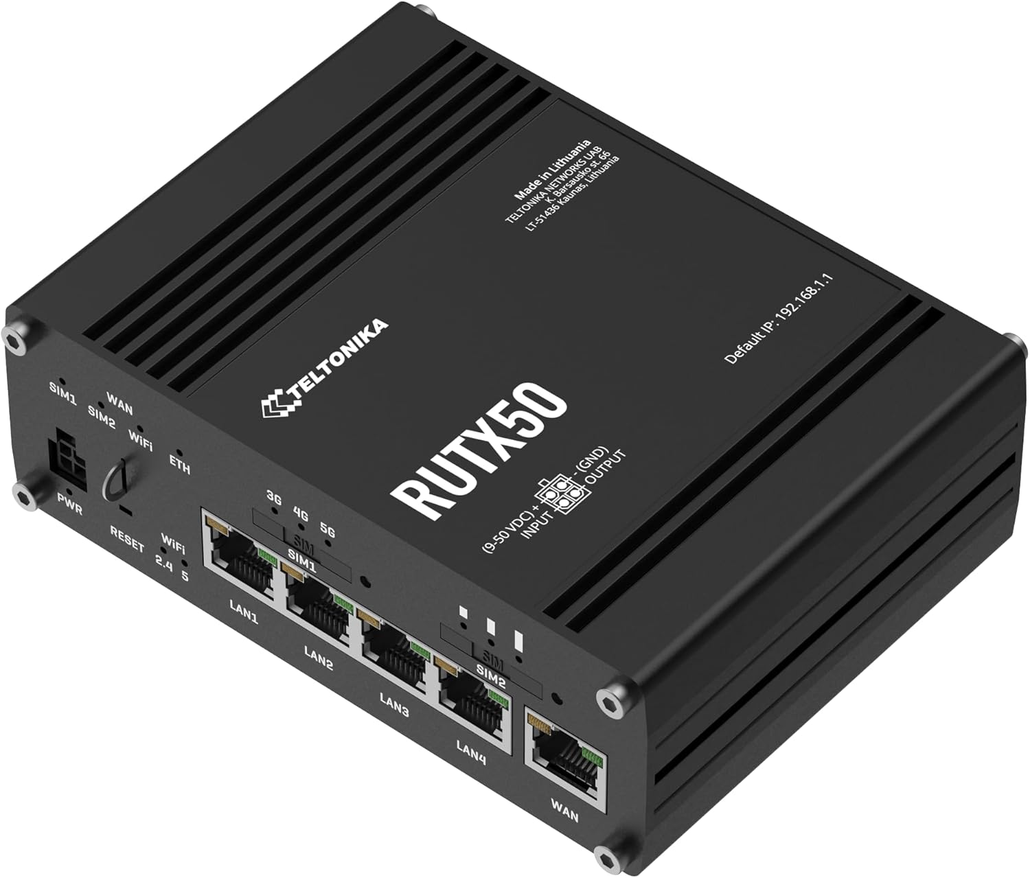 Teltonika RUTX50 Industrieller 5G Router mit Dual SIM, Wi-Fi 5 & Gigabit Ethernet