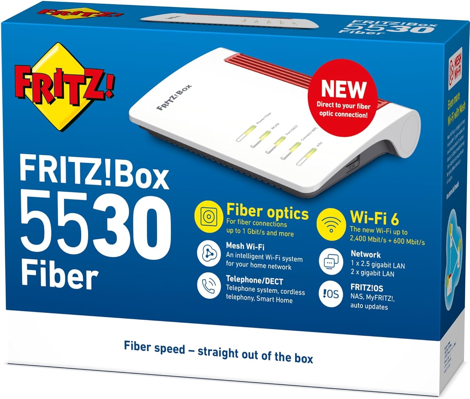 AVM FRITZ!Box 5530 Fiber XGS-PON Glasfaser-Router mit Wi-Fi 6 und Mesh