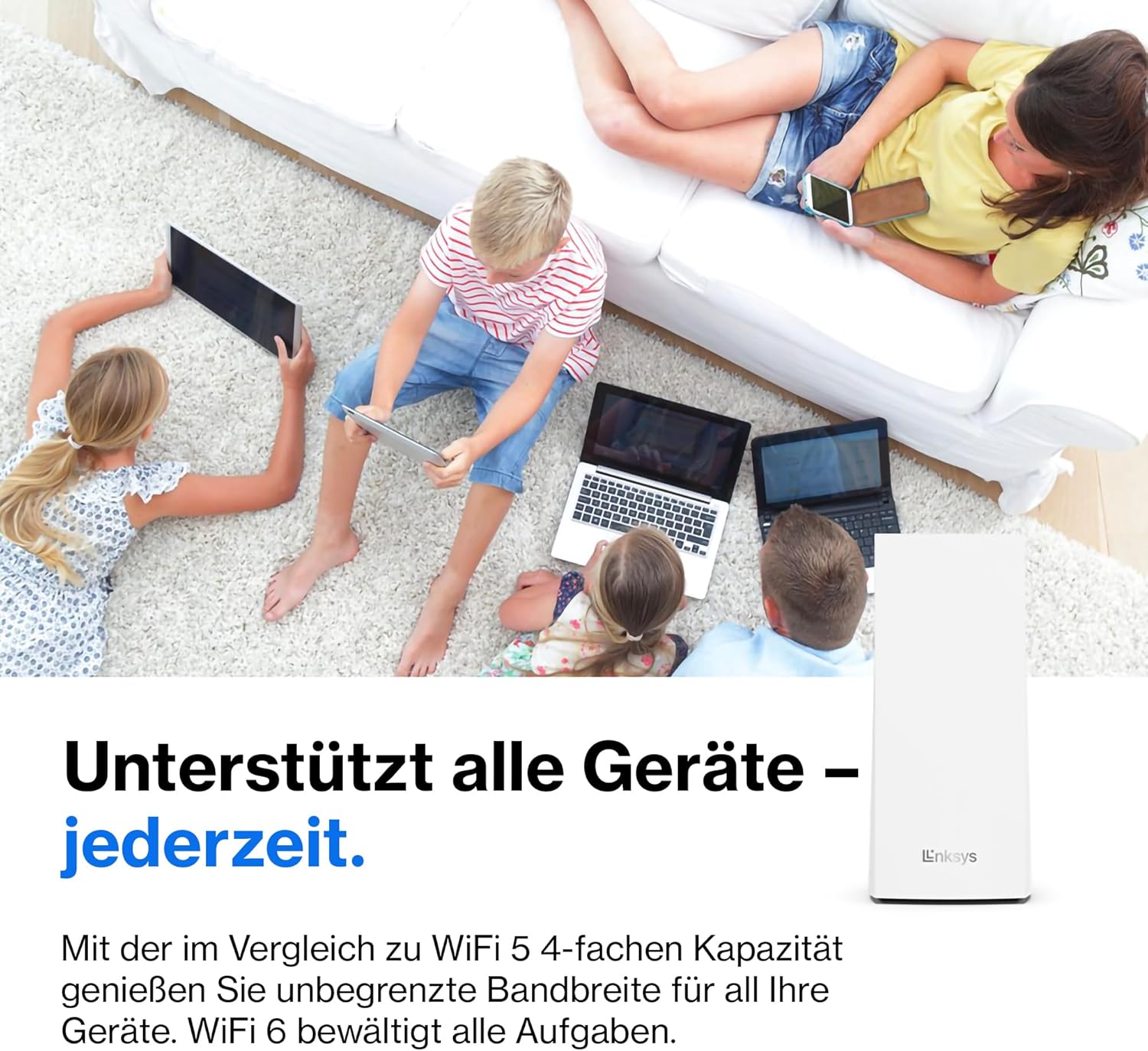 Linksys Velop MX5300 Tri-Band Mesh-WiFi 6 AX5300: WLAN für Zuhause, 260m² Abdeckung